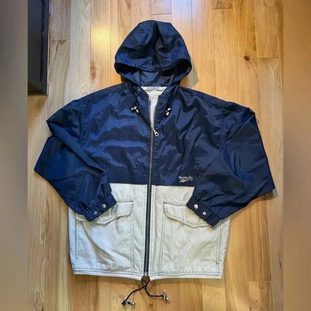 Vintage Reebok Windbreaker  Jacket Medium 90s Casuals Full Zip​